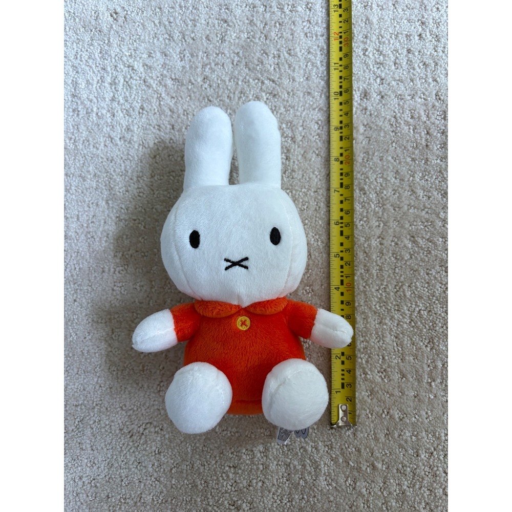 Miffy the Bunny Plush Stuffed Animal Orange Dress 9 Inch White Rabbit